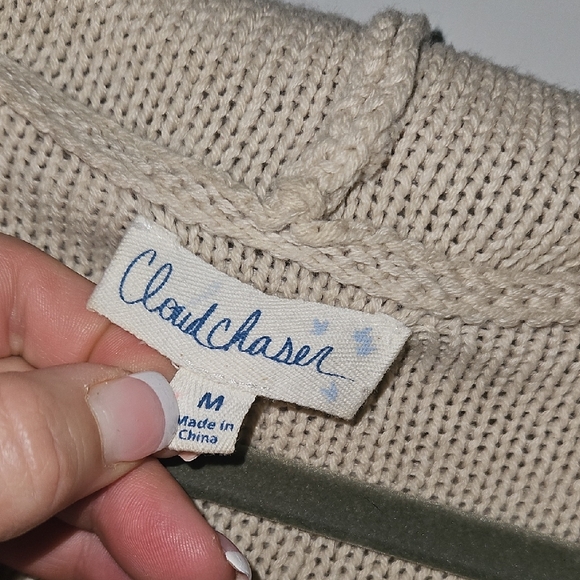 Cloud Chaser Bo Ho ✨️ Cream Knit Poncho Sweater Size M - Picture 3 of 8